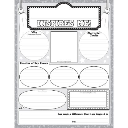 Picture of Teacher Created Resources Who Inspires Me? Poster Pack, 17in x 22in, Pack Of 32 Posters