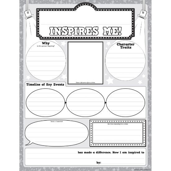 Picture of Teacher Created Resources Who Inspires Me? Poster Pack, 17in x 22in, Pack Of 32 Posters