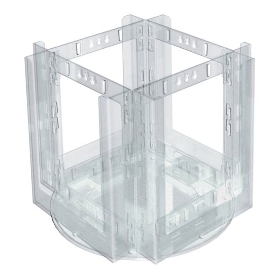 Picture of Azar Displays 4-Pocket Acrylic Revolving Bifold Brochure Holder, 9inH x 9-1/2inW x 9-1/2inD, Clear