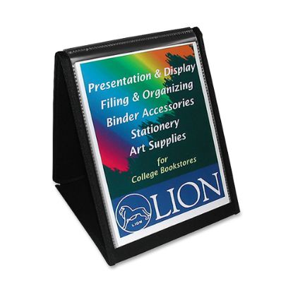 Picture of Lion Flip-N-Tell Display Book-N-Easel, 11in x 8 1/2in, 40% Recycled, Black