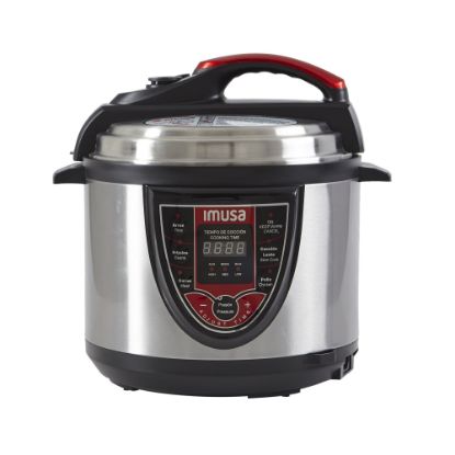 Picture of IMUSA Bilingual Digital 5-Quart Pressure Cooker, 12inH x 14-5/16inW x 12inD, Black