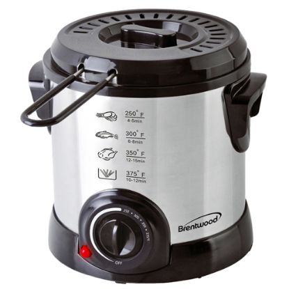 Picture of Brentwood 1-Liter Electric Deep Fryer, 11inH x 8inW x 8-1/2inD, Stainless Steel