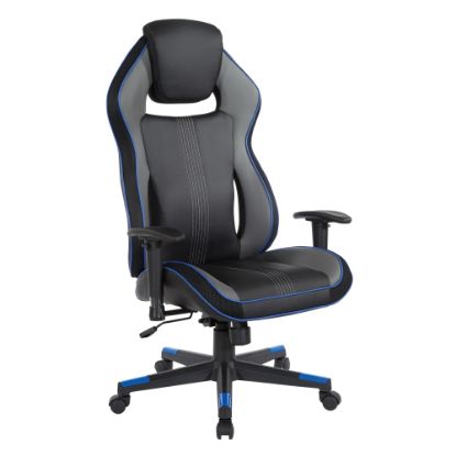 Picture of Office Star BOA II Gaming Chair, Dark Charcoal/Blue