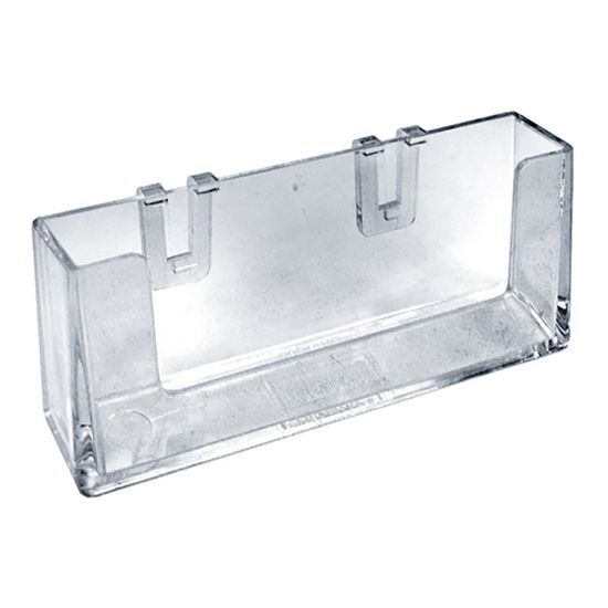 Picture of Azar Displays Clip-on Removable Business Card Pocket, 1-1/4inH x 3-7/8inW x 3/4inD, Clear, Pack Of 10 Holders