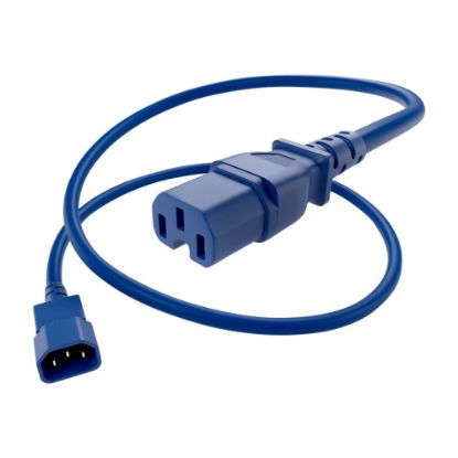 Picture of UNC Group - Power extension cable - IEC 60320 C14 to IEC 60320 C15 - 250 V - 15 A - 6 ft - blue