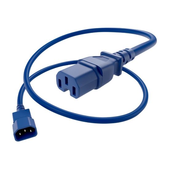 Picture of UNC Group - Power extension cable - IEC 60320 C14 to IEC 60320 C15 - 250 V - 15 A - 3 ft - blue