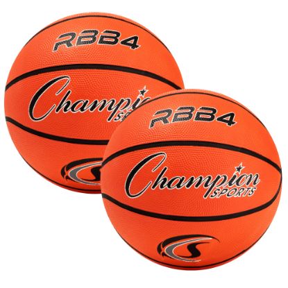 Picture of Champion Sports Rubber Basketballs, Size 6, Coral Orange/Orange, Pack Of 2 Balls