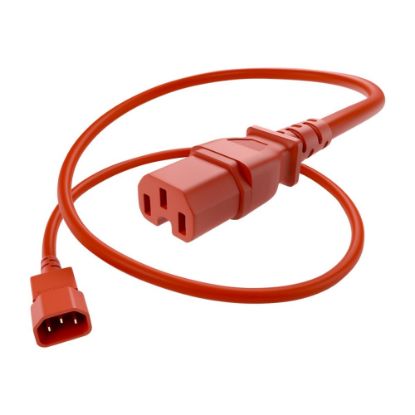 Picture of UNC Group - Power cable - IEC 60320 C14 to IEC 60320 C15 - 250 V - 15 A - 6 ft - red