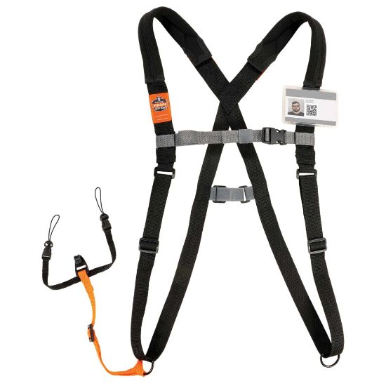 Picture of Ergodyne Squids 3138 Barcode Scanner Harness And Lanyard, Small, Black