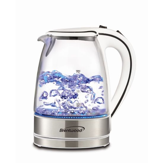 Picture of Brentwood Tempered Glass Tea Kettle, 1.7-Liter, White