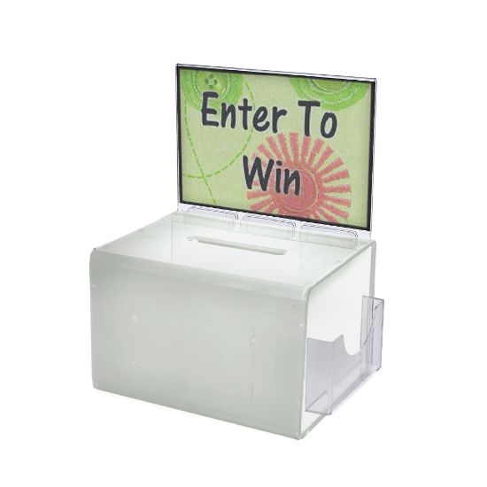 Picture of Azar Displays Plastic Suggestion Box, With Lock, Extra-Large, 8 1/4inH x 11inW x 8 1/4inD, White