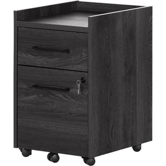 Picture of South Shore Kozack 15-1/2inW x 18-1/4inD Lateral 2-Drawer Mobile File Cabinet, Gray Oak