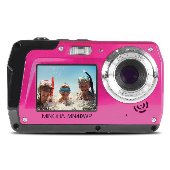 Picture of Minolta MN40WP 48.0-Megapixel Waterproof Digital Camera, Pink