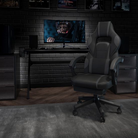 Picture of Flash Furniture X40 Gaming Chair With Fully Reclining Back And Arms, Black/Gray