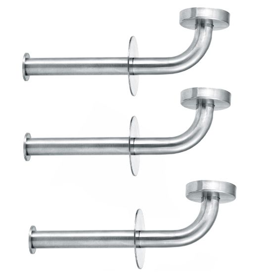 Picture of Alpine Vertical Toilet Paper Holders, 8-1/4in x 3-2/5in x 2-1/2in, Silver, Pack of 3 Holders