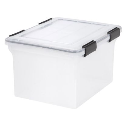 Picture of Iris Weathertight Storage File Box, Letter/Legal Size, 10 9/10in x 14 1/2in x 17 7/8in, Clear