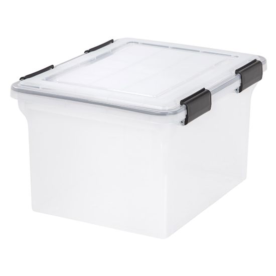 Picture of Iris Weathertight Storage File Box, Letter/Legal Size, 10 9/10in x 14 1/2in x 17 7/8in, Clear