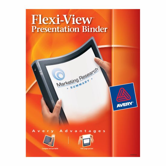 Picture of Avery Flexi-View 3-Ring Binder, 1/2in Round Rings, Black