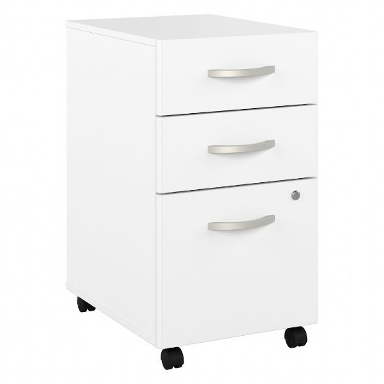 Picture of Bush Business Furniture Hybrid 28inD Vertical 3-Drawer Mobile File Cabinet, White, Delivery