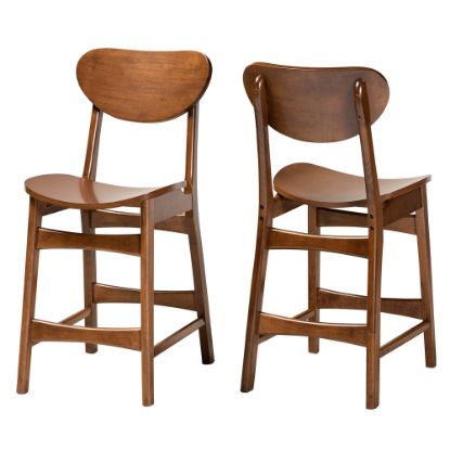 Picture of Baxton Studio Katya Counter Stools, Walnut Brown, Set Of 2 Stools