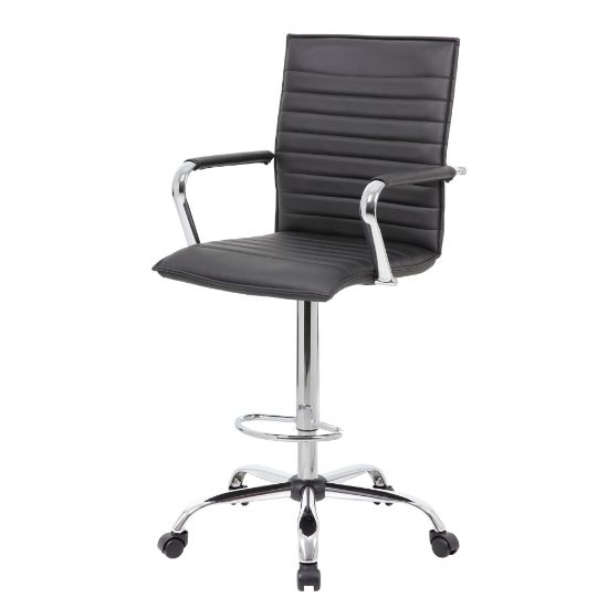 Picture of Boss Office Products Drafting Stool, Black/Chrome