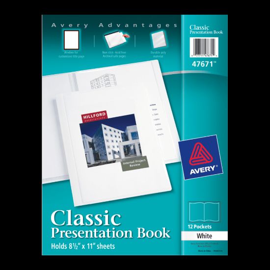 Picture of Avery Classic Presentation Book, 1in Round Rings, White