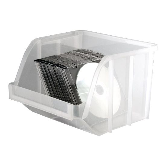 Picture of Office Depot Brand Mini Plastic Stacking Bin, Small Size, 6in x 8 3/4in x 9in, Clear