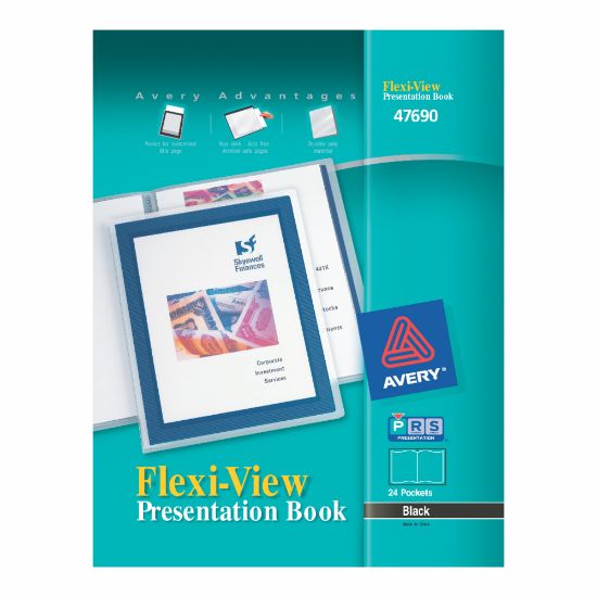 Picture of Avery Flexi-View Presentation Book, 12 Pockets, Black