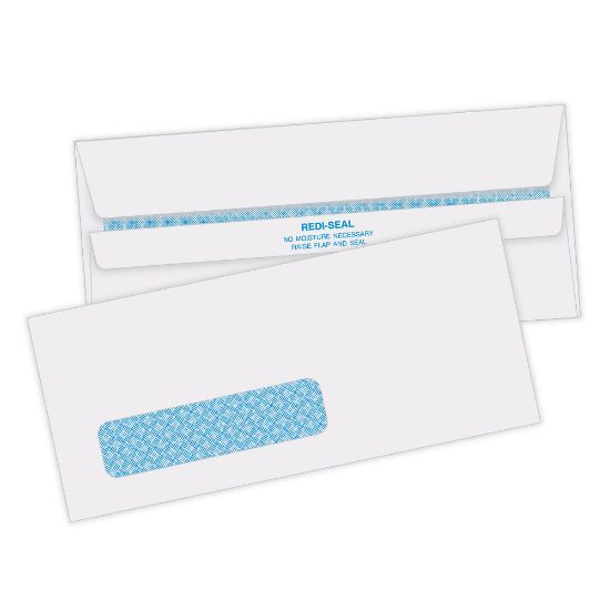 Picture of Quality Park #10 Redi-Seal Security Window Envelopes, Bottom Left Window, Self Adhesive, White, Box Of 500