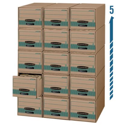 Picture of Bankers Box Stor/Drawer Steel Plus Drawer Files, Letter Size, 23 1/4in x 12 1/2in x 10 3/8in, 100% Recycled, Kraft/Green, Pack Of 6