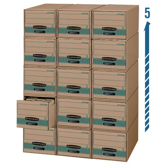 Picture of Bankers Box Stor/Drawer Steel Plus Drawer Files, Letter Size, 23 1/4in x 12 1/2in x 10 3/8in, 100% Recycled, Kraft/Green, Pack Of 6