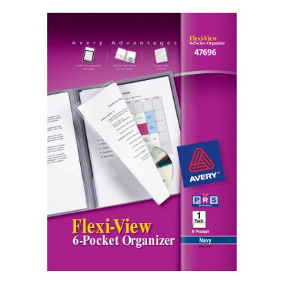 Picture of Avery Flexi-View Organizer, 8-1/2in x 11in, 6 Pocket, Navy Blue