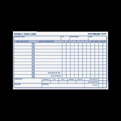 Picture of Rediform Weekly Time Clock Card Pad, 4.25in x 7in, Manila, Pad Of 100