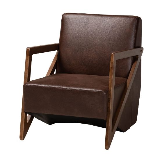 Picture of Baxton Studio Christa Accent Chair, Dark Brown/Walnut