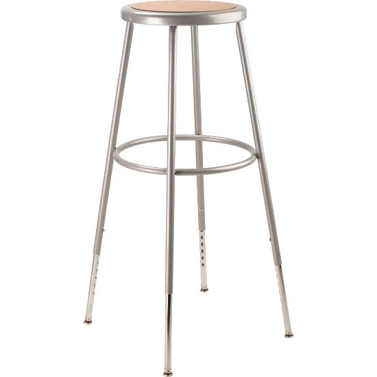 Picture of National Public Seating Adjustable Hardboard Stool, 31 1/2 - 38 1/2inH, Gray