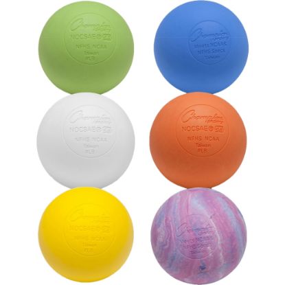 Picture of Champion Sports Official Lacrosse Ball Set, 2-1/2in, Assorted Colors, Set Of 6 Balls