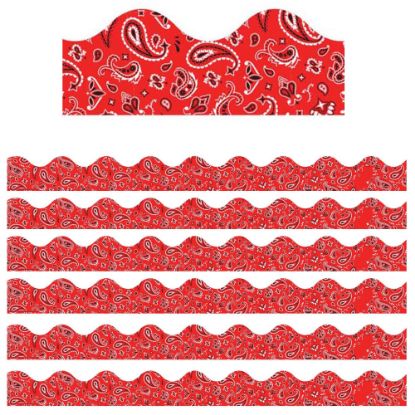 Picture of Eureka School Extra-Wide Deco Trim, Red Bandana, 37' Per Pack, Set Of 6 Packs