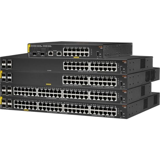 Picture of Aruba 6100 48G Class4 PoE 4SFP+ 370W Switch - 48 Ports - Manageable - 3 Layer Supported - Modular - 30.60 W Power Consumption - 370 W PoE Budget - Twisted Pair, Optical Fiber - PoE Ports - 1U High - Rack-mountable, Wall Mountable