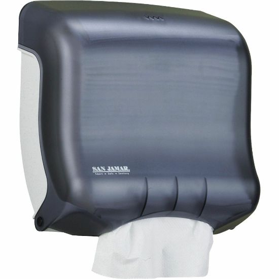 Picture of San Jamar UltraFold Towel Dispenser - C Fold, Multifold Dispenser - 240 x Sheet C Fold, 400 x Sheet Multifold - 11.5in Height x 11.5in Width x 6in Depth - Pearl Black - 6 / Carton