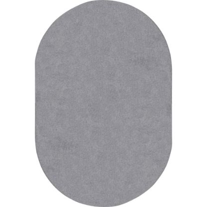 Picture of Joy Carpets Kids Essentials Oval Area Rug, Endurance, 6ft x 9ft, Silver