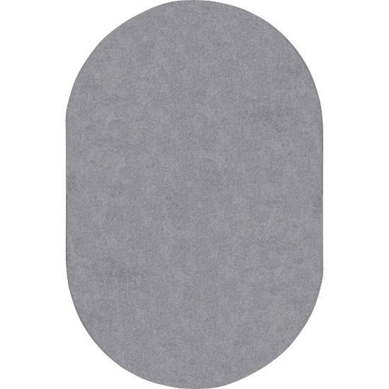 Picture of Joy Carpets Kids Essentials Oval Area Rug, Endurance, 6ft x 9ft, Silver