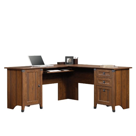 Picture of Sauder Carson Forge 67inW "L"-Shaped Corner Desk, Washington Cherry