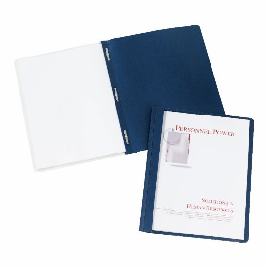 Picture of Avery Durable Clear Front Report Cover w/Prong Fasteners, 1/8in Cap, Clear/Blue, 25/Box