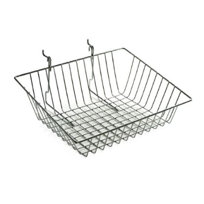 Picture of Azar Displays Chrome Wire Baskets, Small Size, Sloped, 5in x 15inW x 12 1/4in, Silver, Pack Of 2