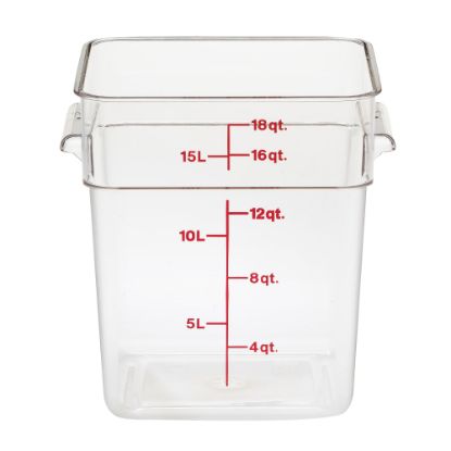 Picture of Cambro Camwear 18-Quart CamSquare Storage Containers, Clear, Set Of 6 Containers