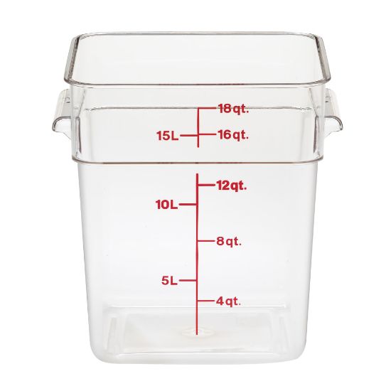 Picture of Cambro Camwear 18-Quart CamSquare Storage Containers, Clear, Set Of 6 Containers