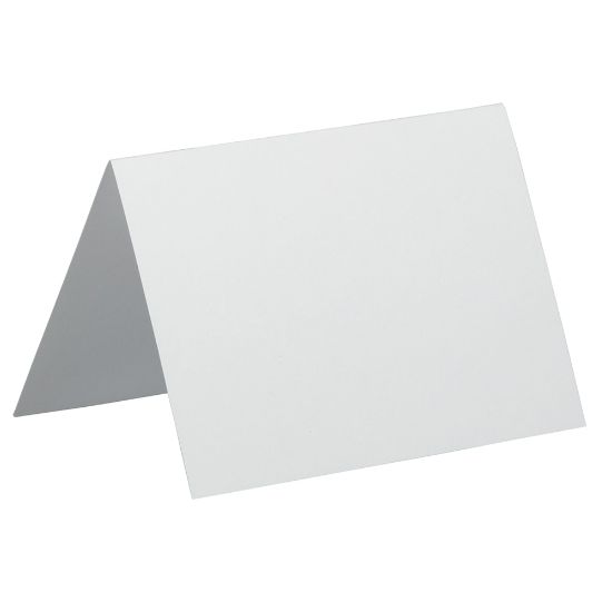 Picture of JAM Paper Strathmore Fold-Over Cards, 4 Bar, 3 1/2in x 4 7/8in, Bright White, Pack Of 25