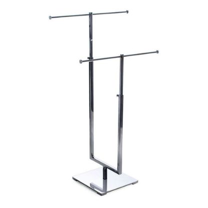 Picture of Azar Displays 2-Tier Adjustable Necklace Counter Display, 29inH x 13inW x 7inD, Silver