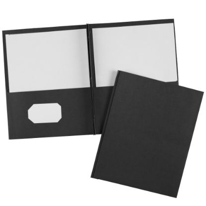 Picture of Avery Two Pocket Folders With 3 Prong Fasteners, 8-1/2in x 11in, Holds 70 Sheets, Black, Box Of 25 Folders