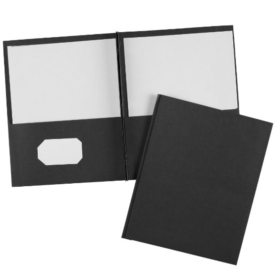 Picture of Avery Two Pocket Folders With 3 Prong Fasteners, 8-1/2in x 11in, Holds 70 Sheets, Black, Box Of 25 Folders